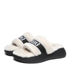 Feathery High Platform Wool Slides -Jumbo || PACIFIC Store feathery high platform wool slides original ugg australia classic 9 1