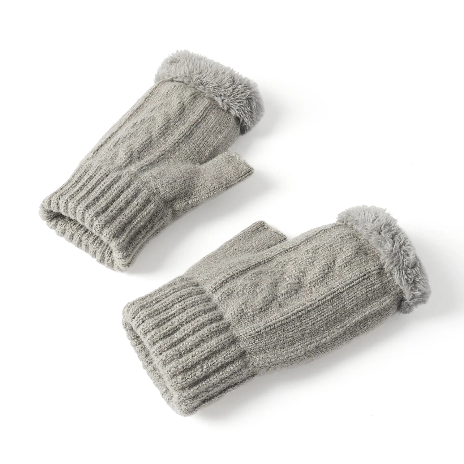 Fingerless Ultra Plush Knit Gloves 2 Fingerless Ultra Plush Knit Gloves - Image 2