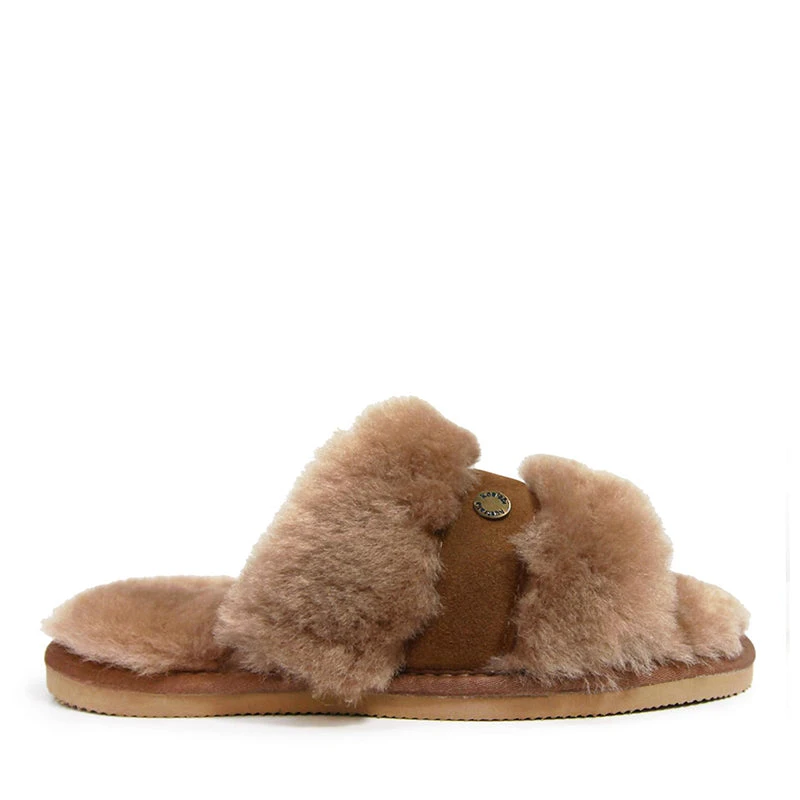 Goldie Fluffy Sheepskin Slides 3 Goldie Fluffy Sheepskin Slides - Image 3