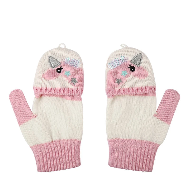 Kids Knit Unicorn Beanie And Gloves Set 3 Kids Knit Unicorn Beanie And Gloves Set - Image 3