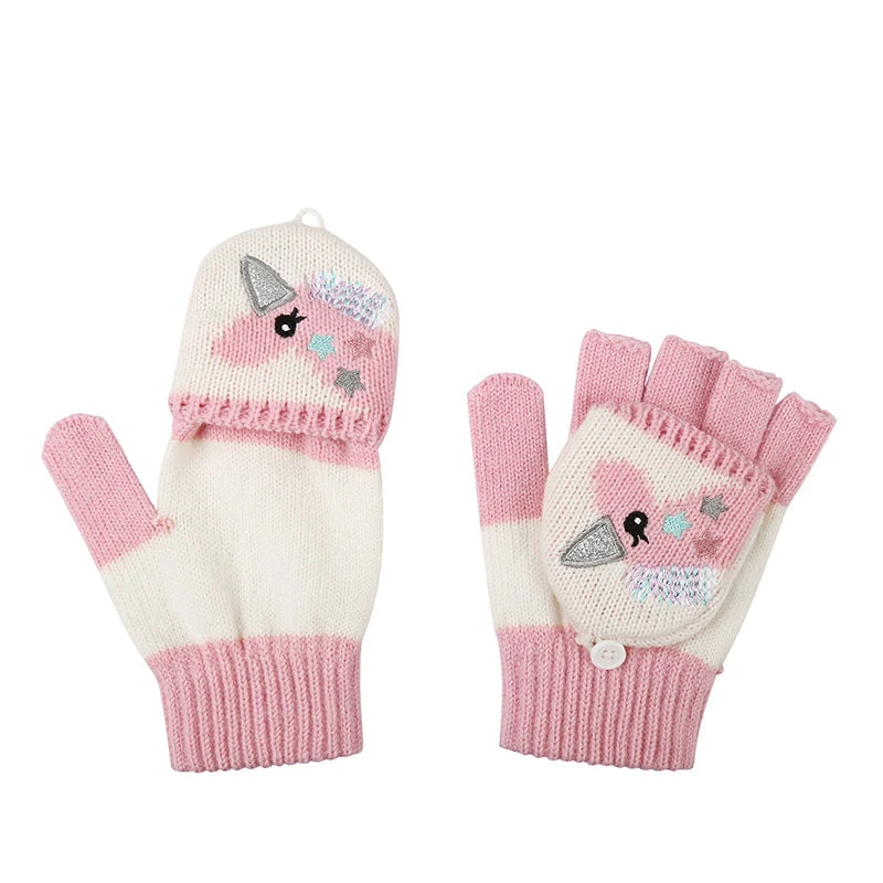 Kids Knit Unicorn Beanie And Gloves Set 5 Kids Knit Unicorn Beanie And Gloves Set - Image 5