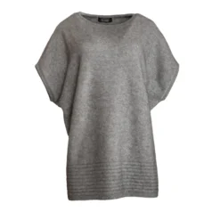 Premium Possum And Merino Wool-Ribbed Hem Short Sleeve Tunic